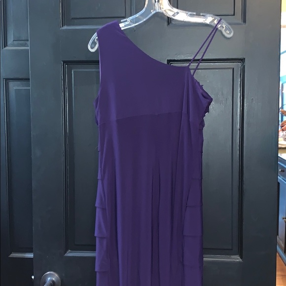 Enfocus Studio purple one shoulder dress 10 - Picture 5 of 7